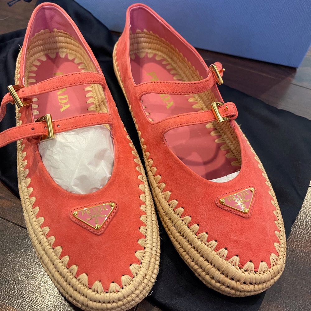 Prada suede ballet flats